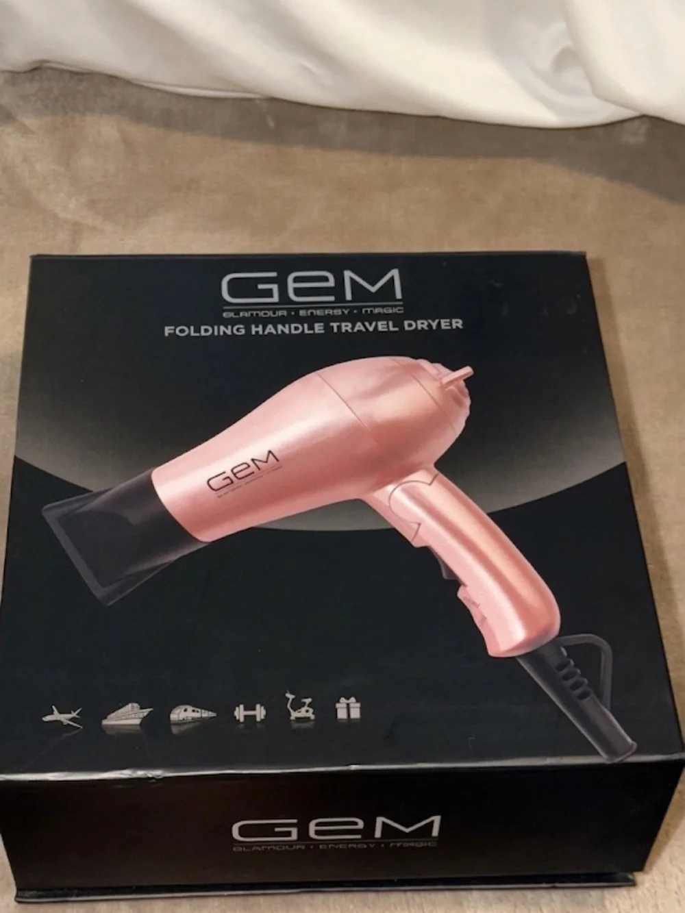Compact Rose Gold Hair Dryer - Lightweight Styling Tool